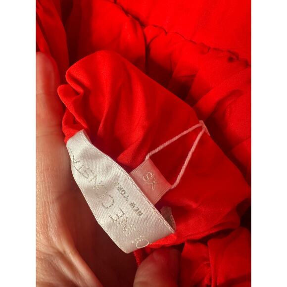 NWT Caroline Constas Red Marguerite Lace Overlay Open Back Mini Dress Size XS - Picture 11 of 15